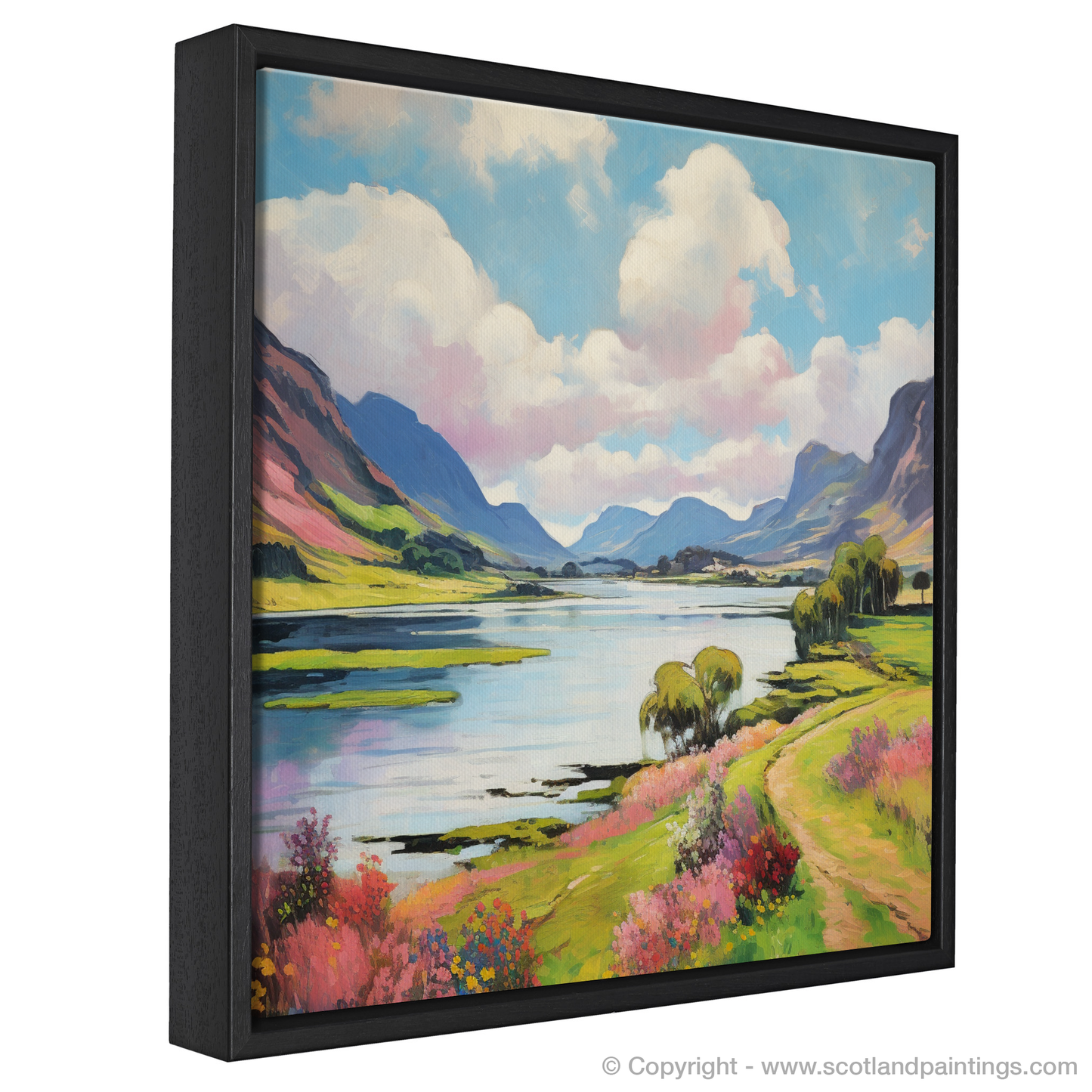 Painting and Art Print of Loch Leven, Highlands in summer entitled "Summer Splendour at Loch Leven".