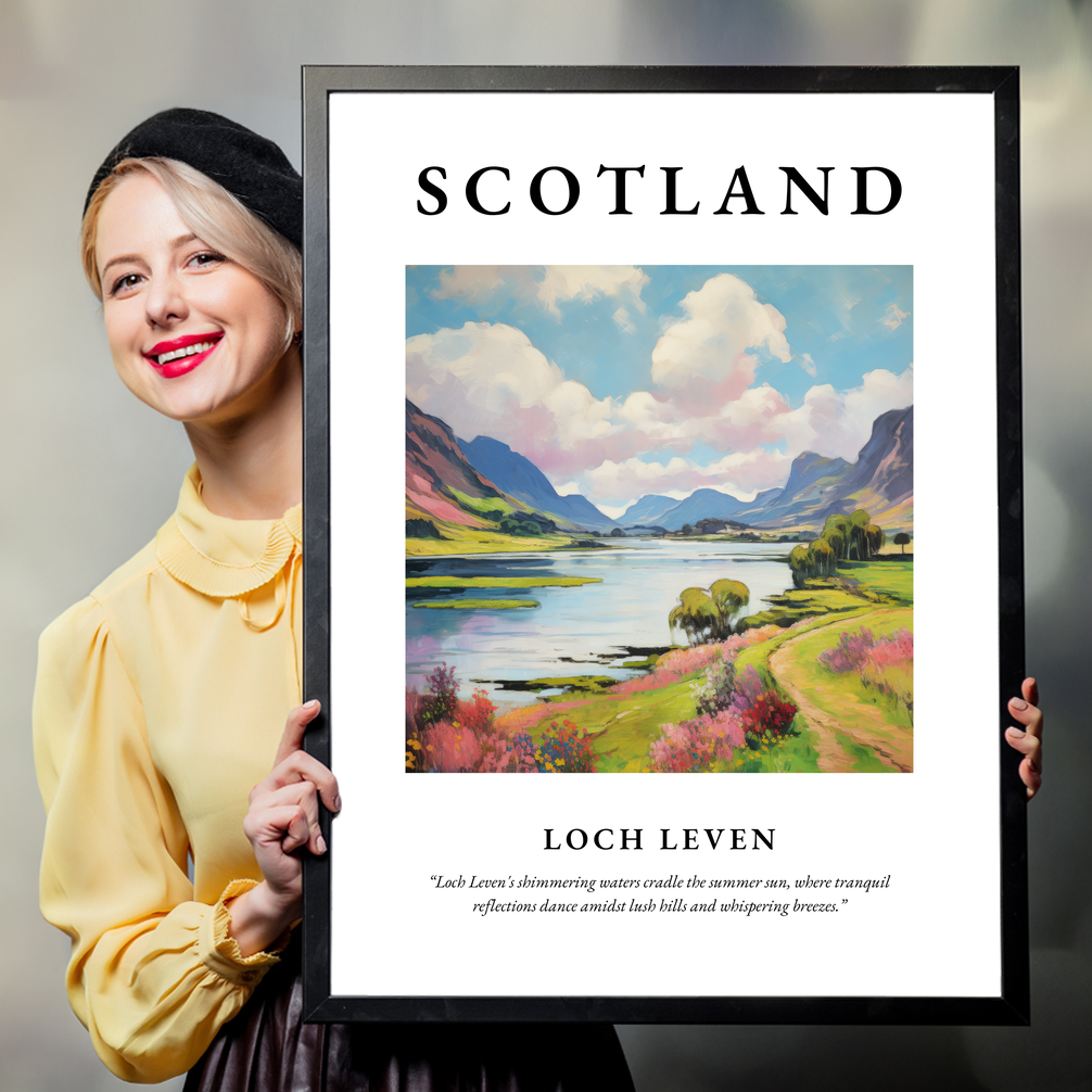 Person holding a poster of Loch Leven