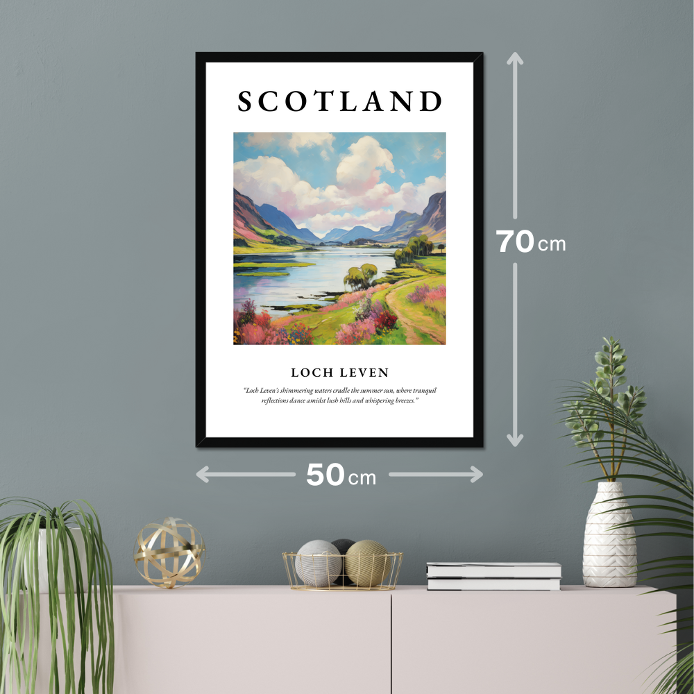 Poster of Loch Leven hanging on a wall