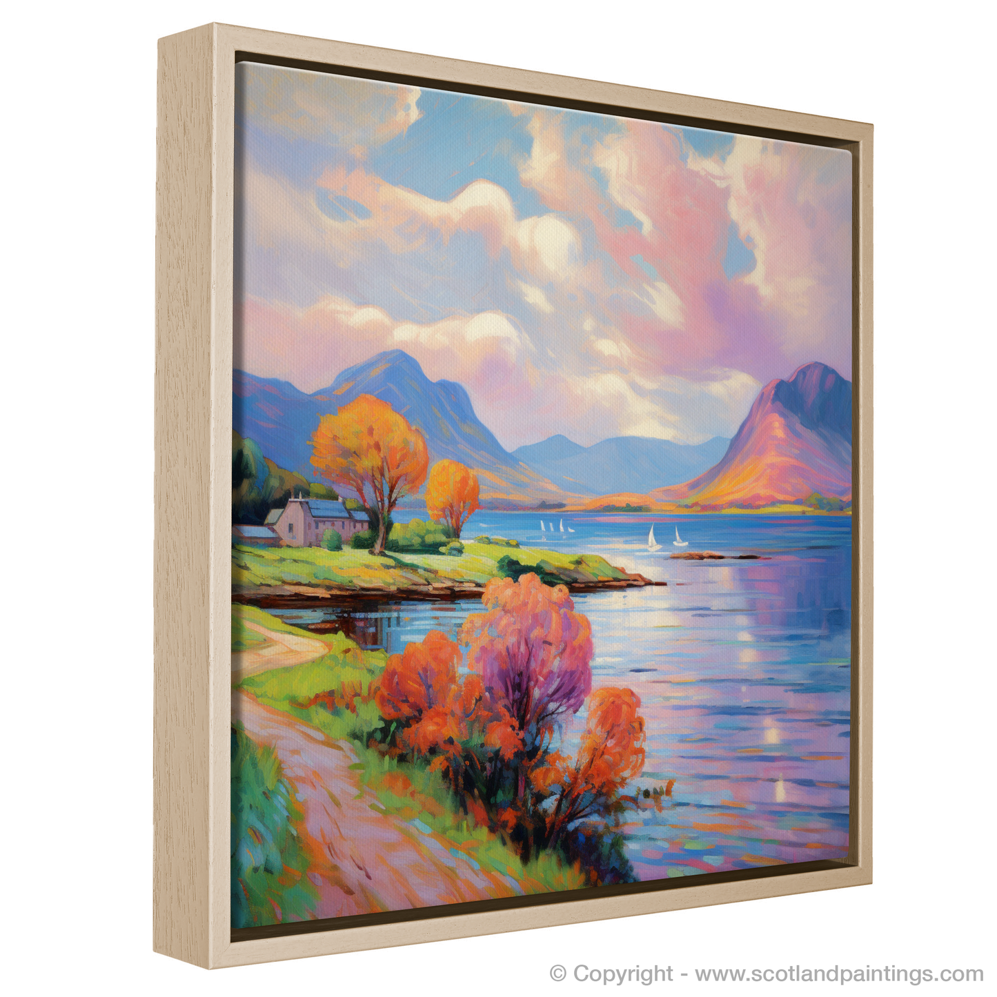 Painting and Art Print of Loch Leven, Highlands in summer entitled "Highland Summer Serenade at Loch Leven".