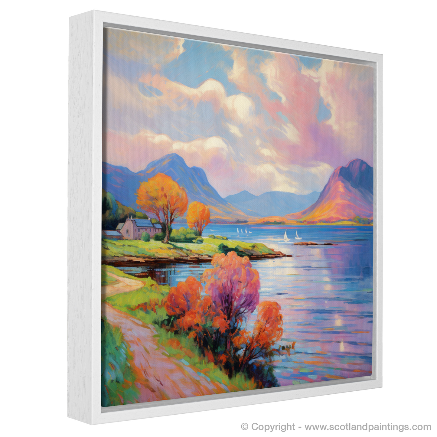 Painting and Art Print of Loch Leven, Highlands in summer entitled "Highland Summer Serenade at Loch Leven".