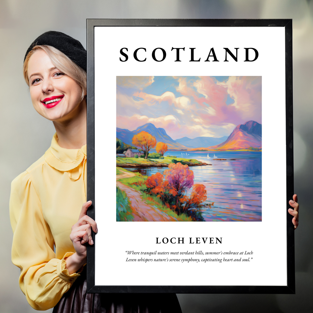 Person holding a poster of Loch Leven