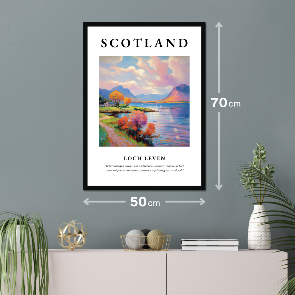 Poster of Loch Leven hanging on a wall