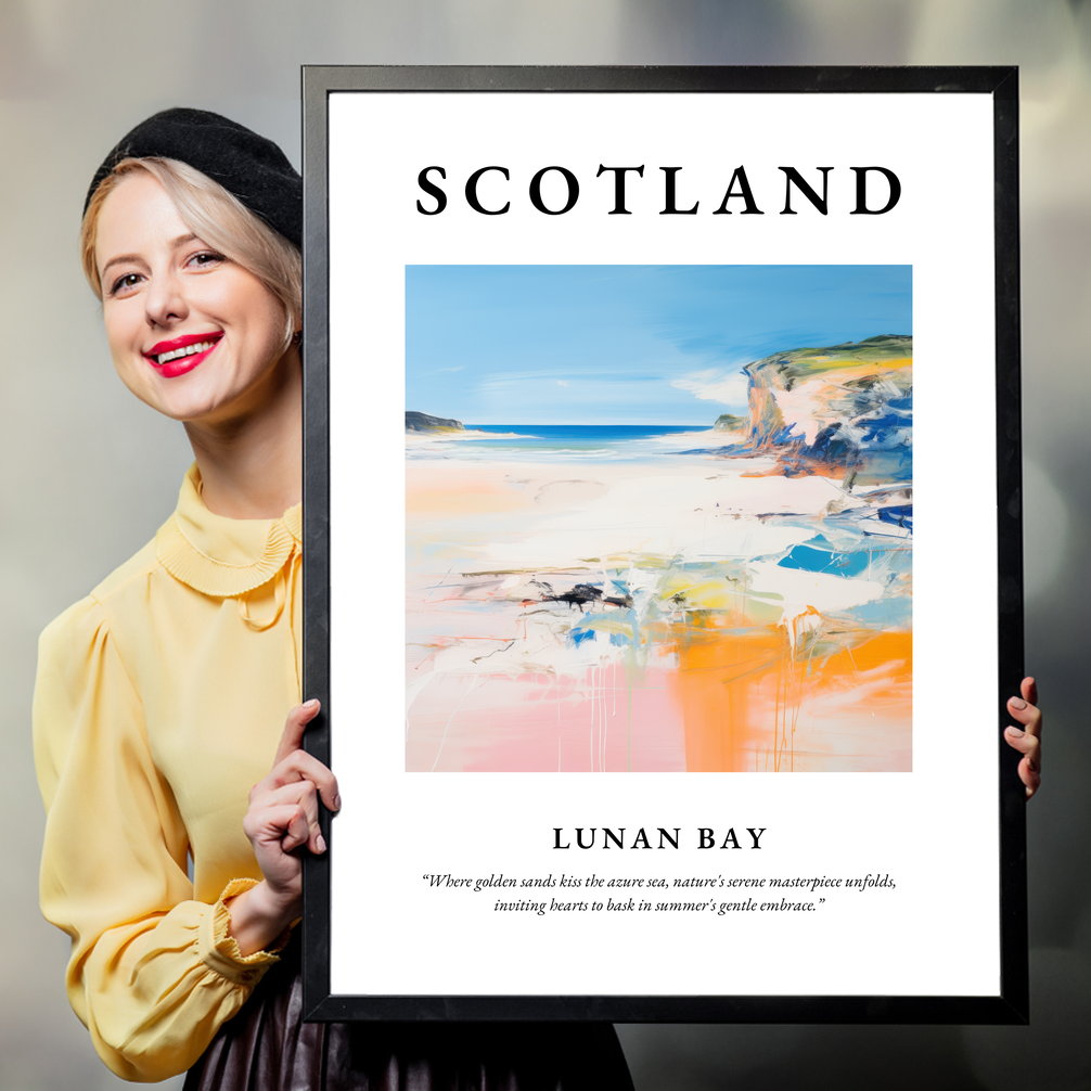 Person holding a poster of Lunan Bay