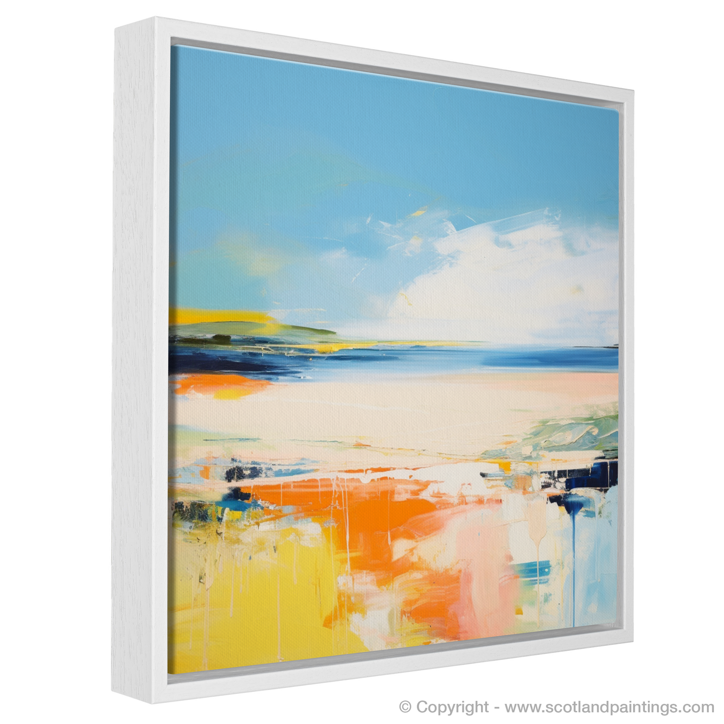 Painting and Art Print of Lunan Bay, Angus in summer entitled "Lunan Bay Summerscape: An Abstract Odyssey".