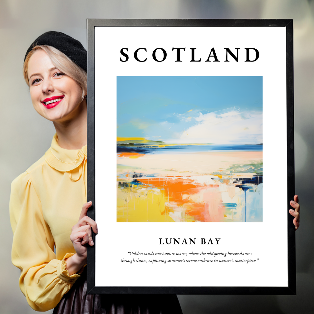 Person holding a poster of Lunan Bay