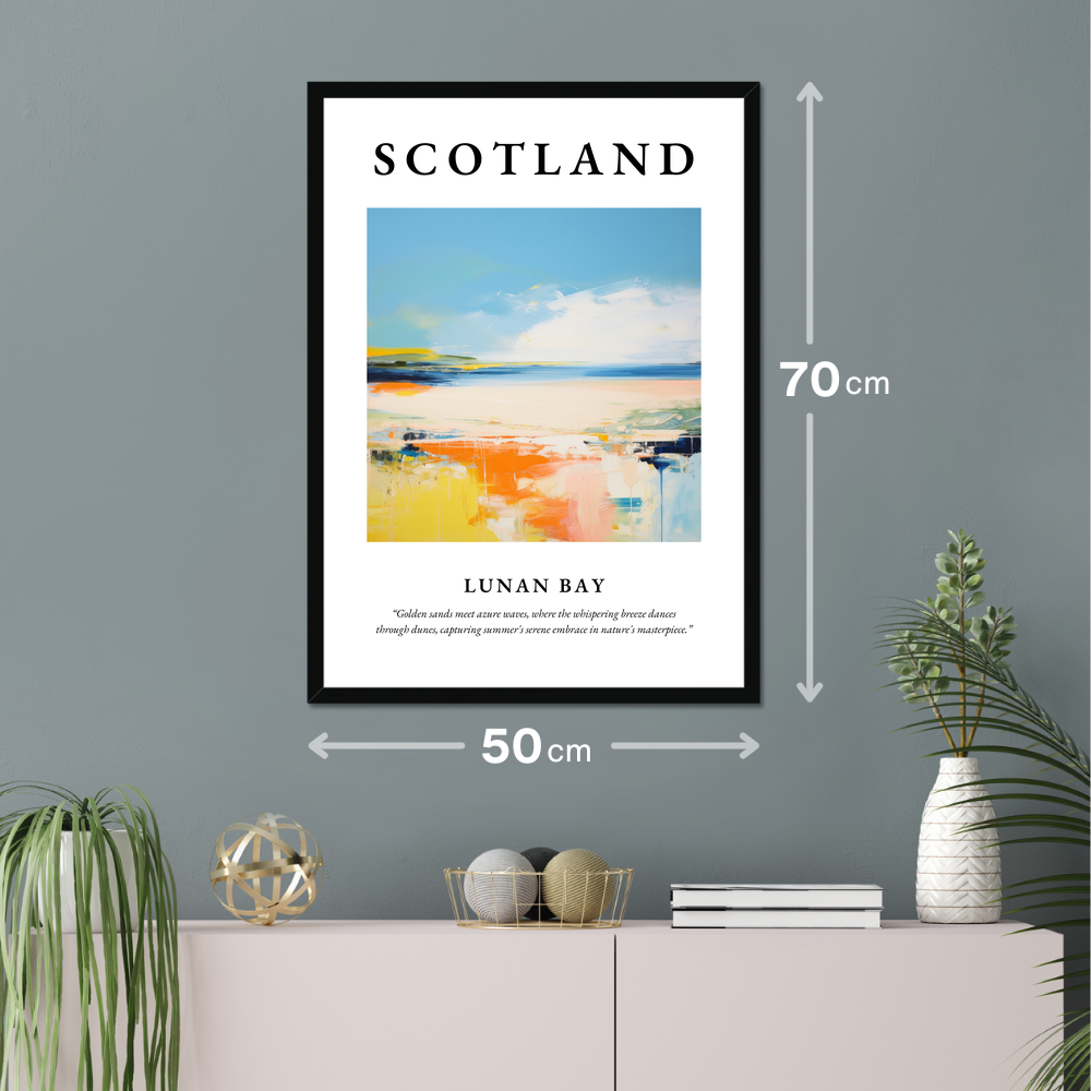 Poster of Lunan Bay hanging on a wall