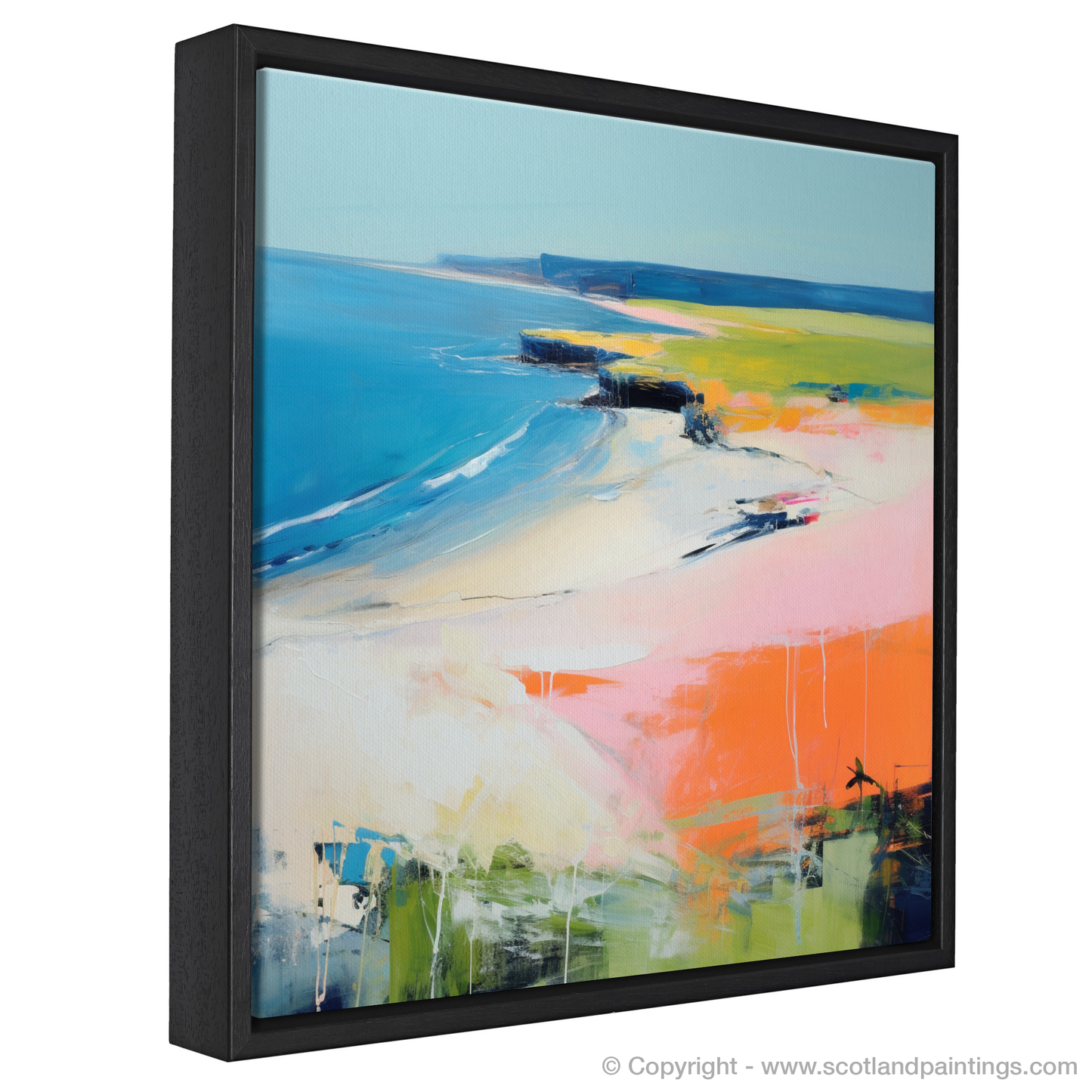 Painting and Art Print of Lunan Bay, Angus in summer entitled "Summer Dance of Lunan Bay".