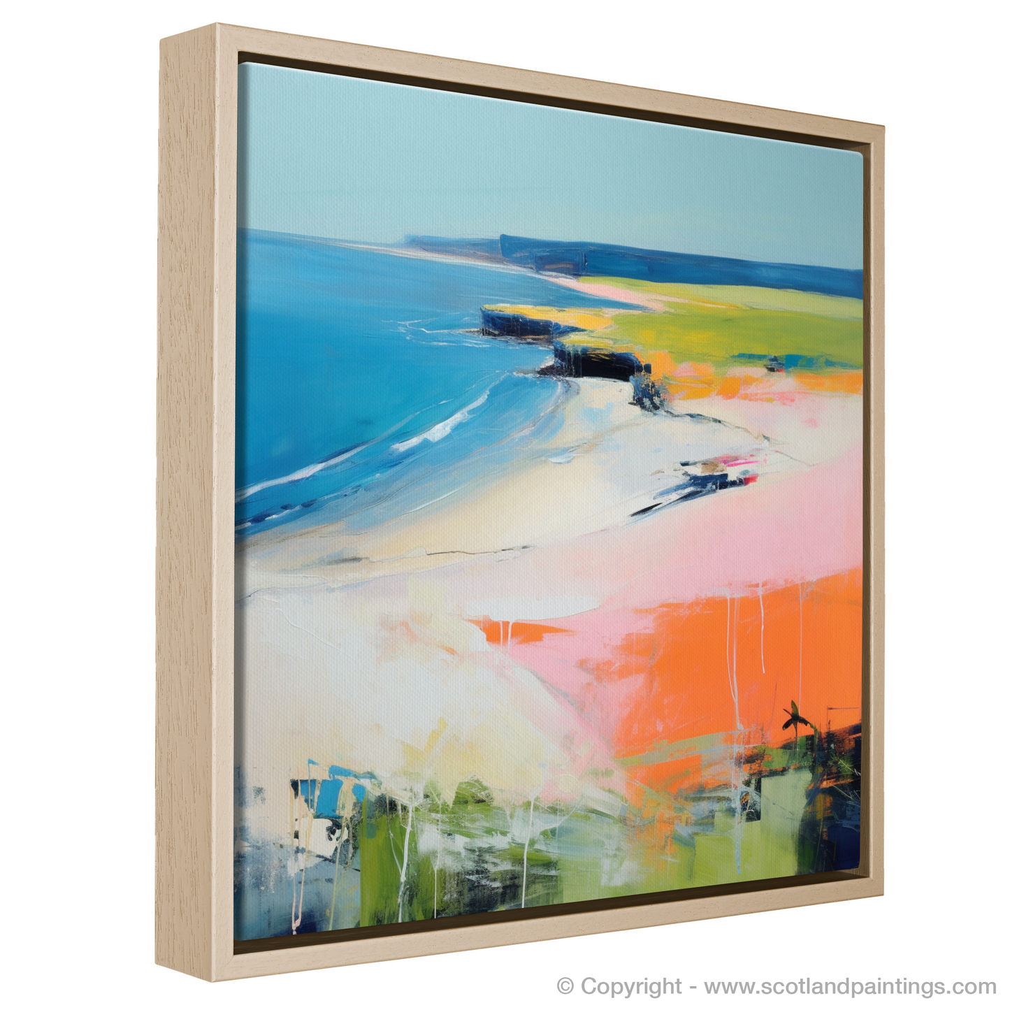 Painting and Art Print of Lunan Bay, Angus in summer entitled "Summer Dance of Lunan Bay".