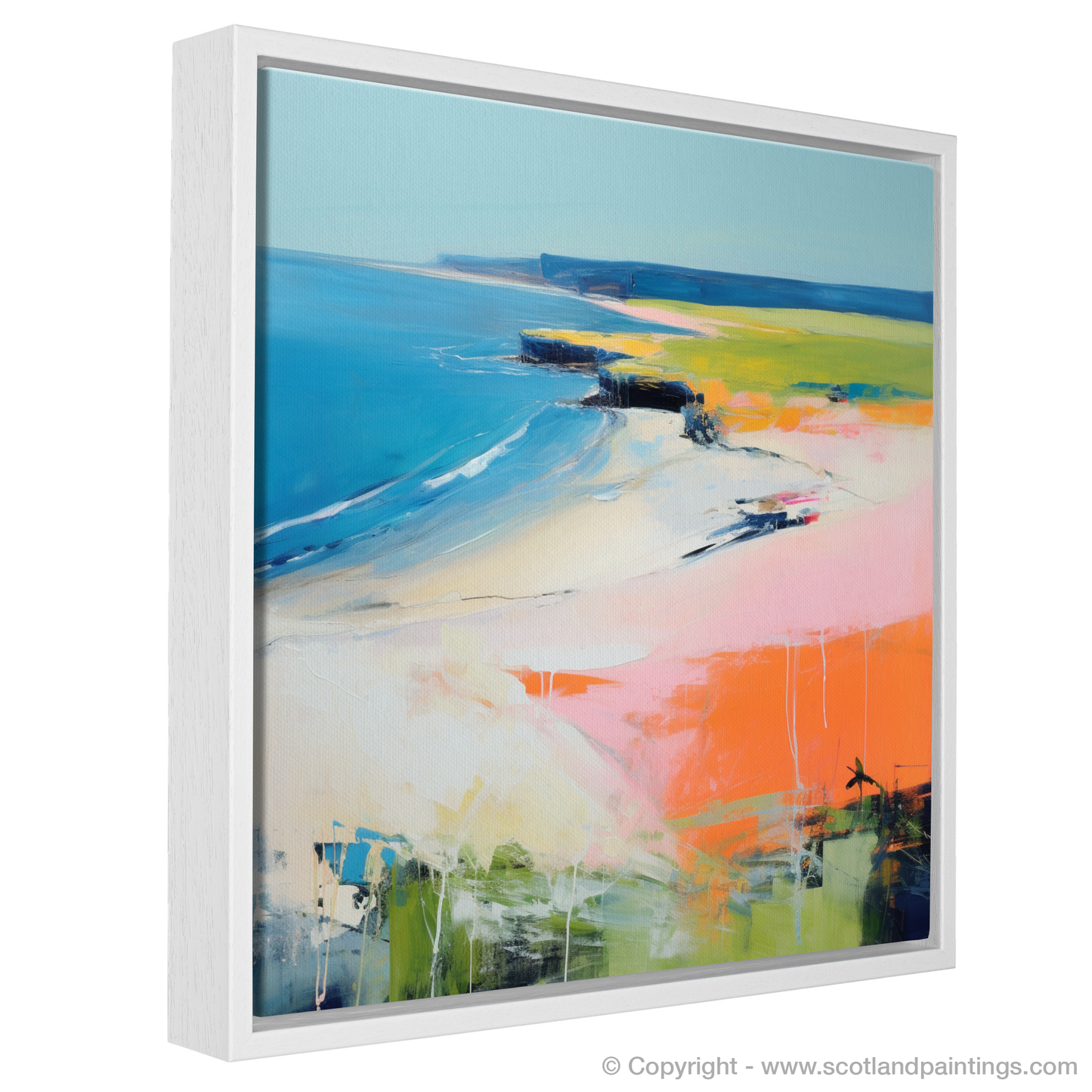 Painting and Art Print of Lunan Bay, Angus in summer entitled "Summer Dance of Lunan Bay".