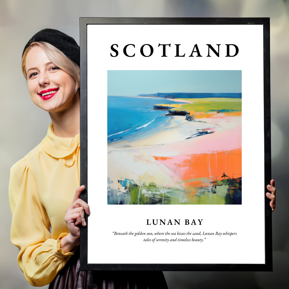 Person holding a poster of Lunan Bay