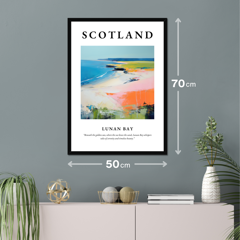 Poster of Lunan Bay hanging on a wall