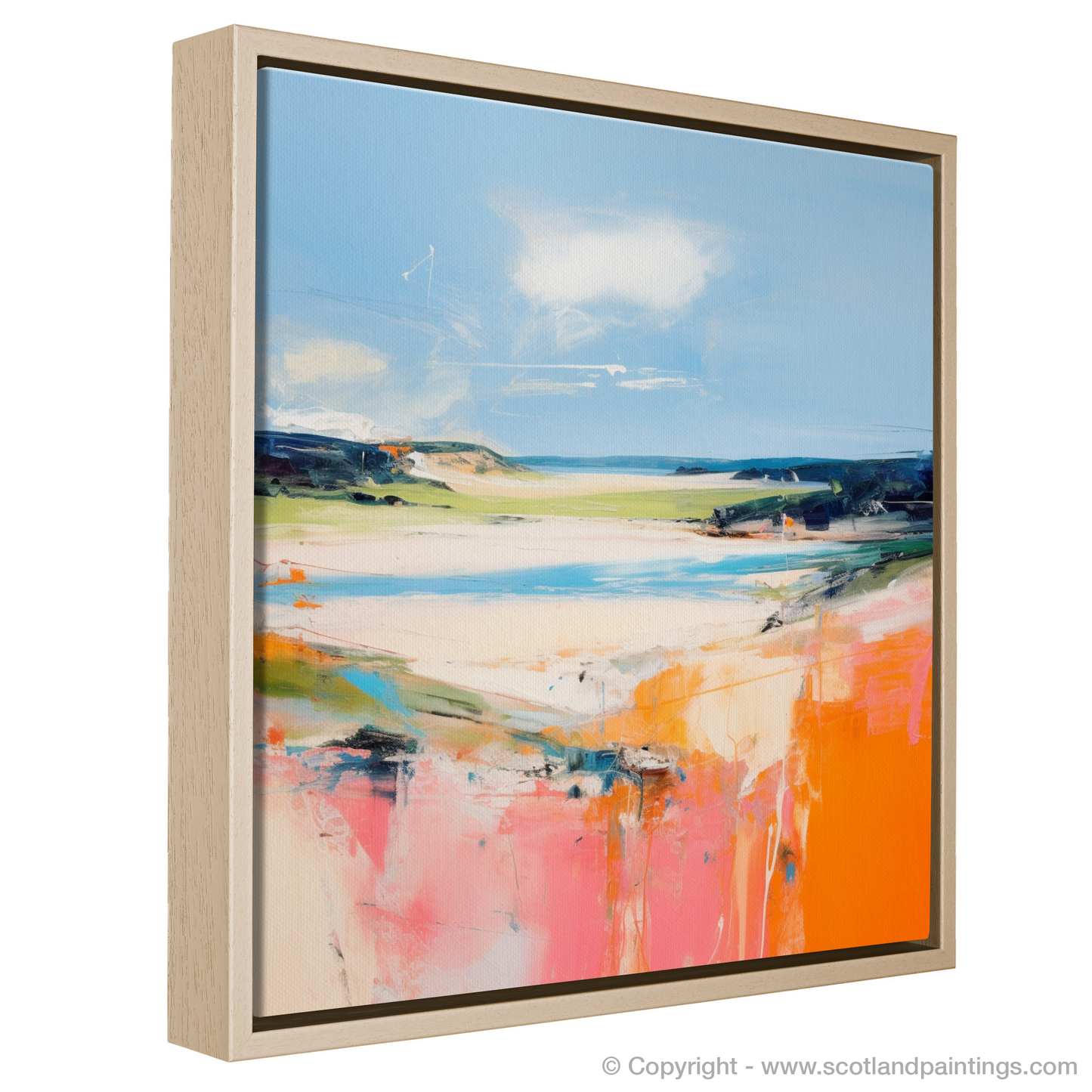 Painting and Art Print of Lunan Bay, Angus in summer entitled "Lunan Bay Summer Serenade".