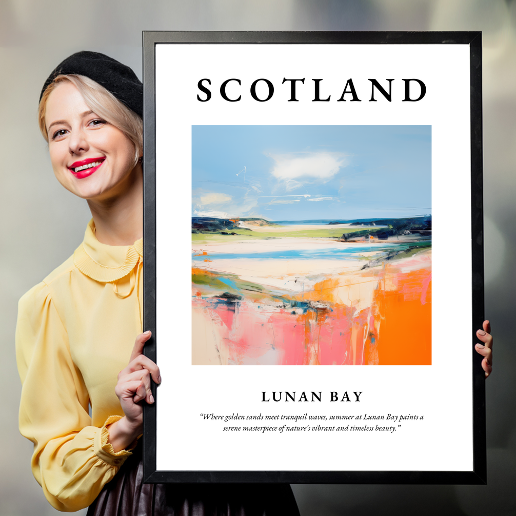 Person holding a poster of Lunan Bay