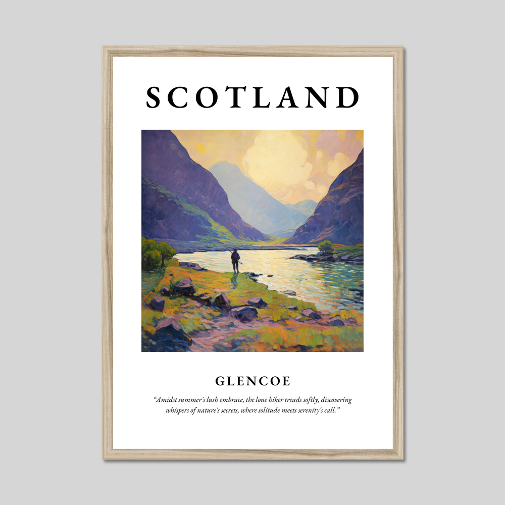 Poster in a natural frame with the word Scotland