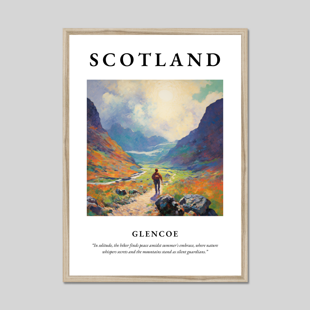 Poster in a natural frame with the word Scotland