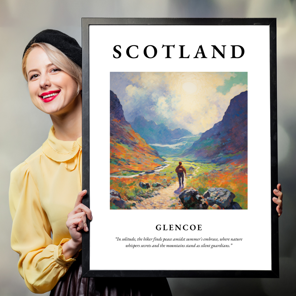 Person holding a poster of Glencoe