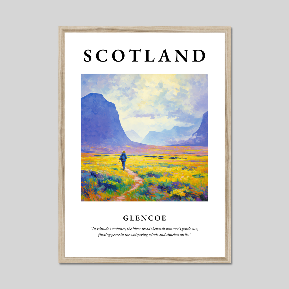 Poster in a natural frame with the word Scotland