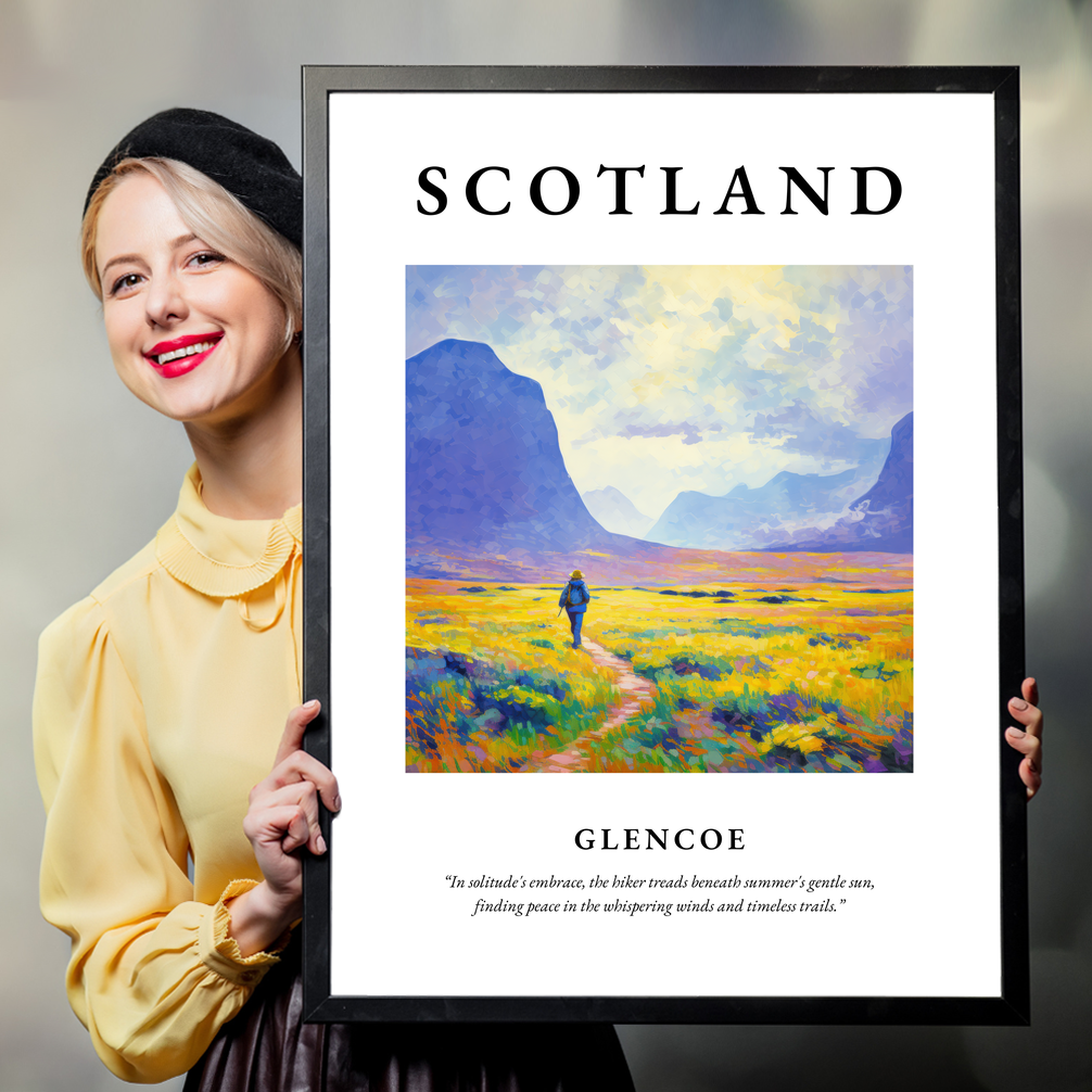 Person holding a poster of Glencoe