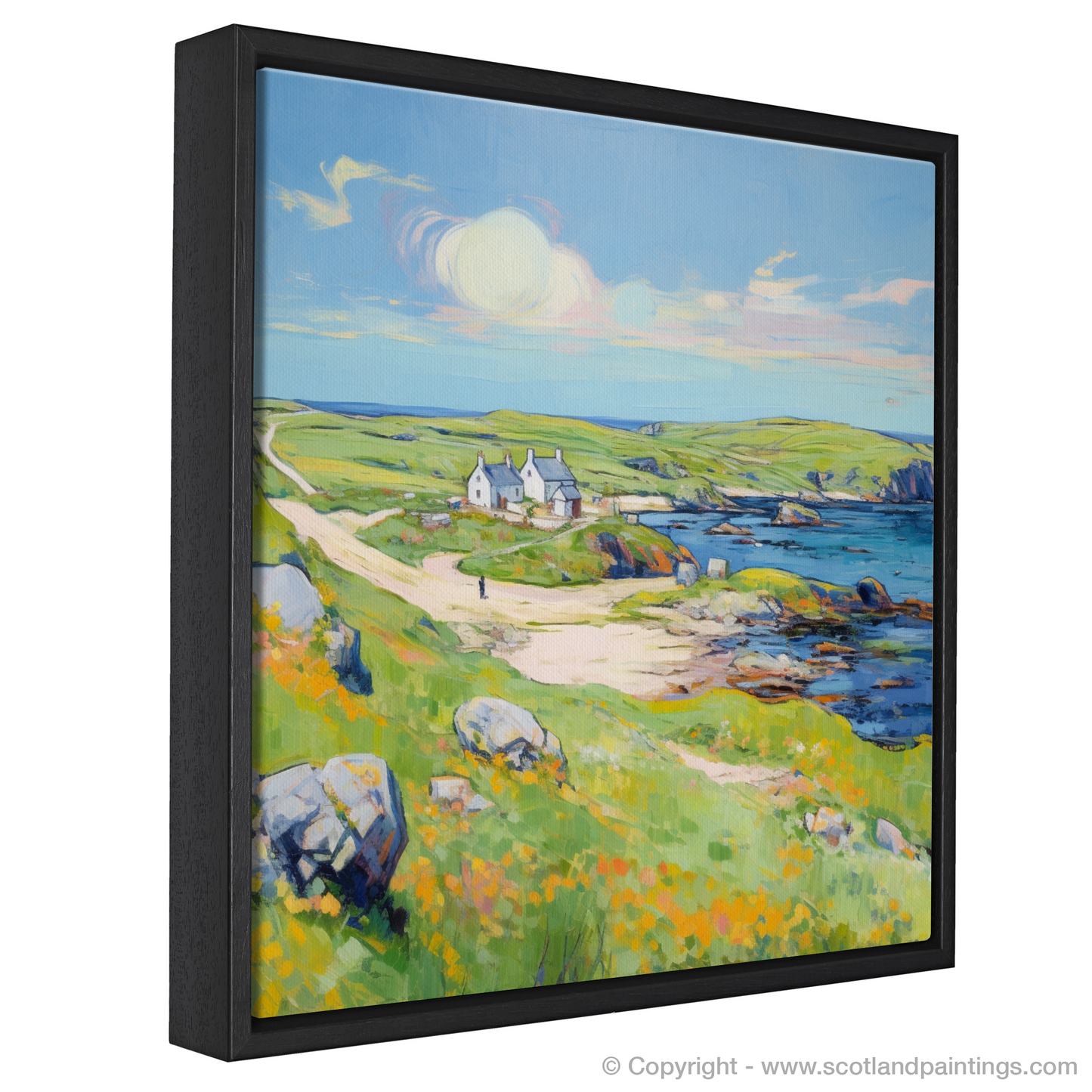 Painting and Art Print of Isle of Lewis, Outer Hebrides in summer entitled "Summer's Embrace: An Impressionist Journey to Isle of Lewis".