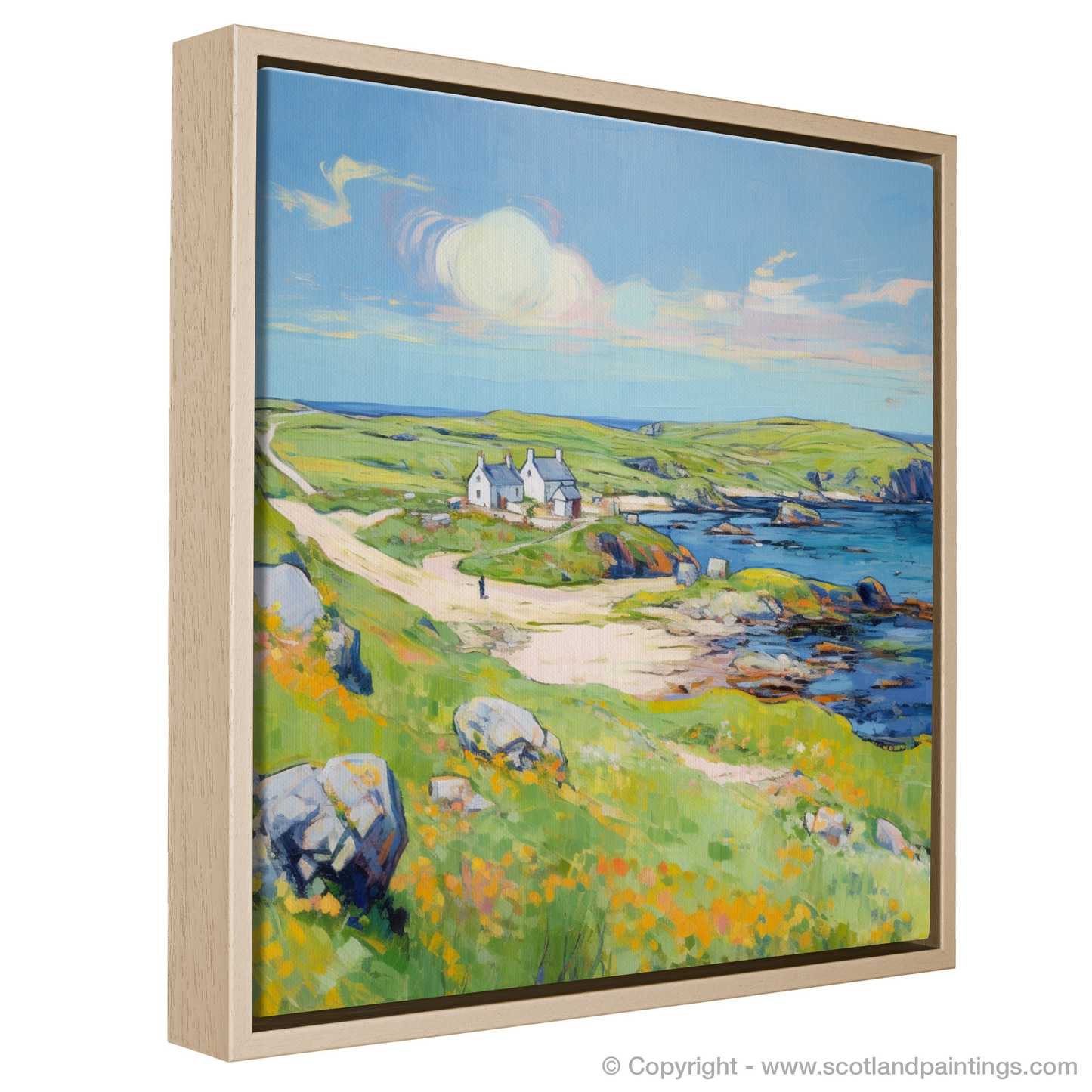 Painting and Art Print of Isle of Lewis, Outer Hebrides in summer entitled "Summer's Embrace: An Impressionist Journey to Isle of Lewis".