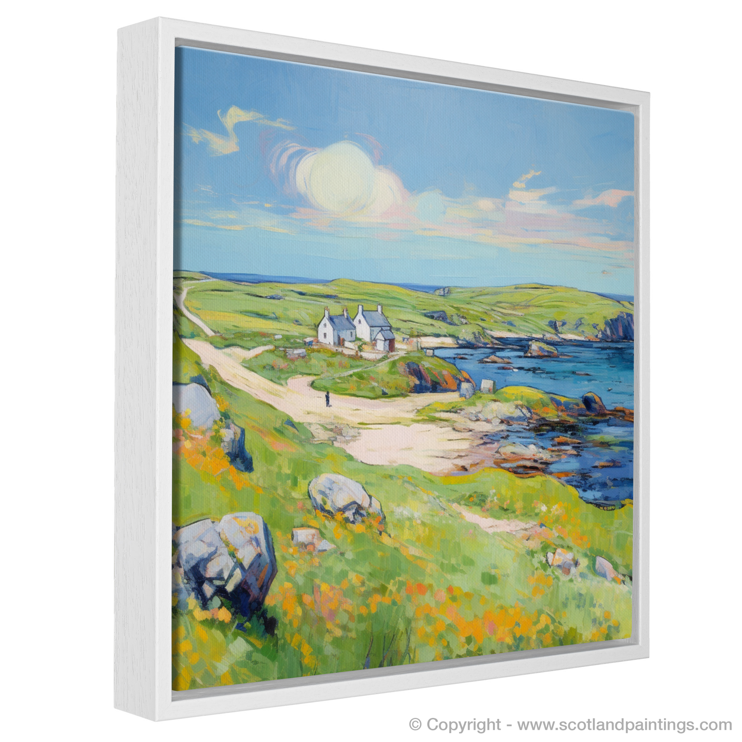 Painting and Art Print of Isle of Lewis, Outer Hebrides in summer entitled "Summer's Embrace: An Impressionist Journey to Isle of Lewis".