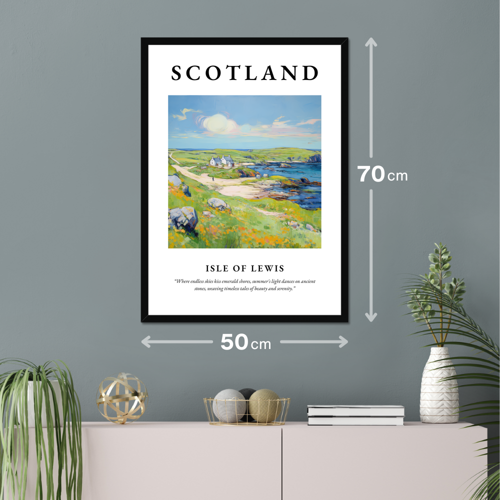 Poster of Isle of Lewis hanging on a wall