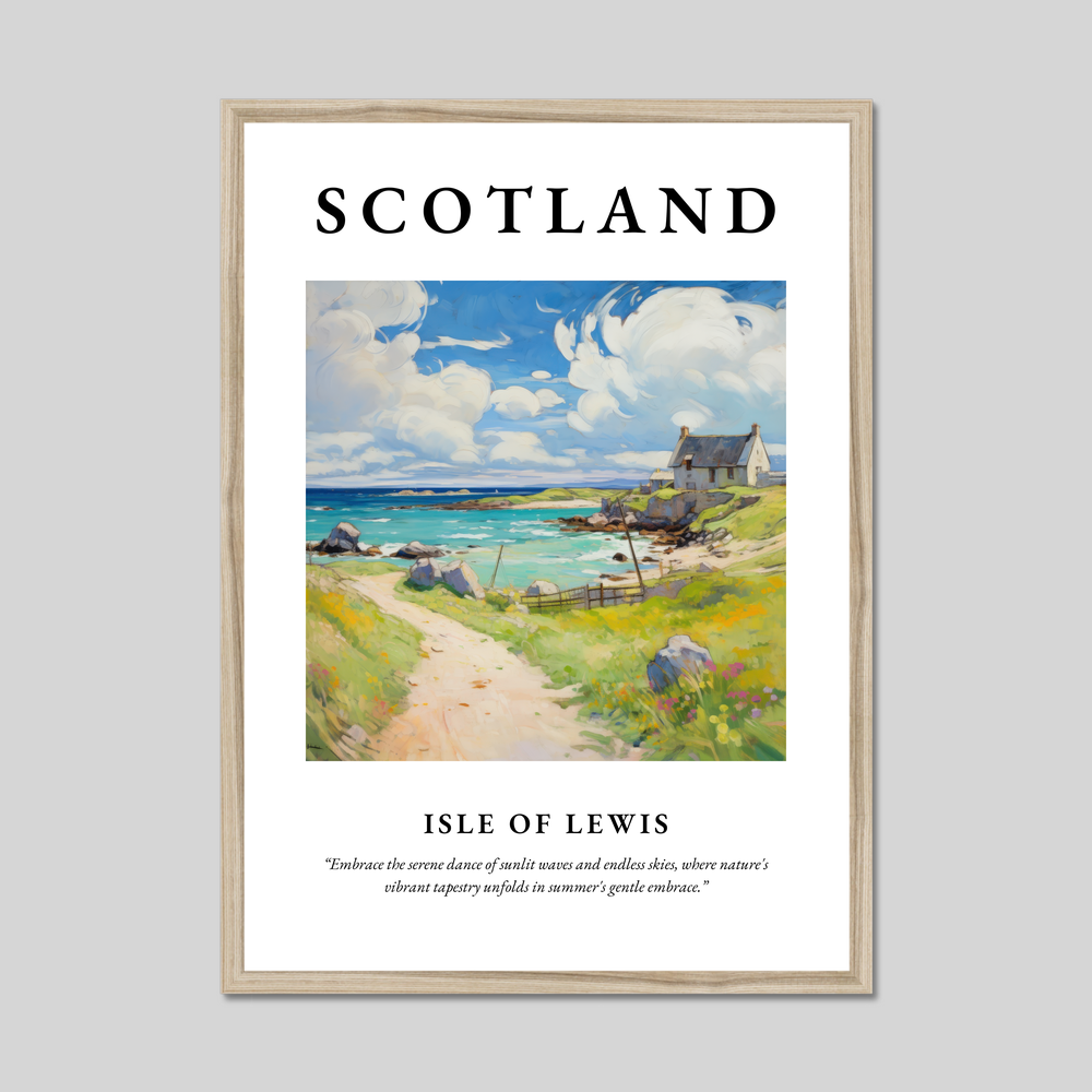 Poster in a natural frame with the word Scotland