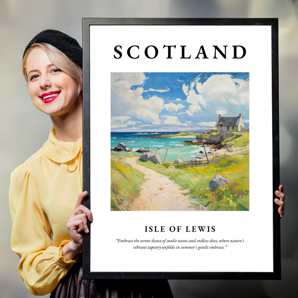 Person holding a poster of Isle of Lewis