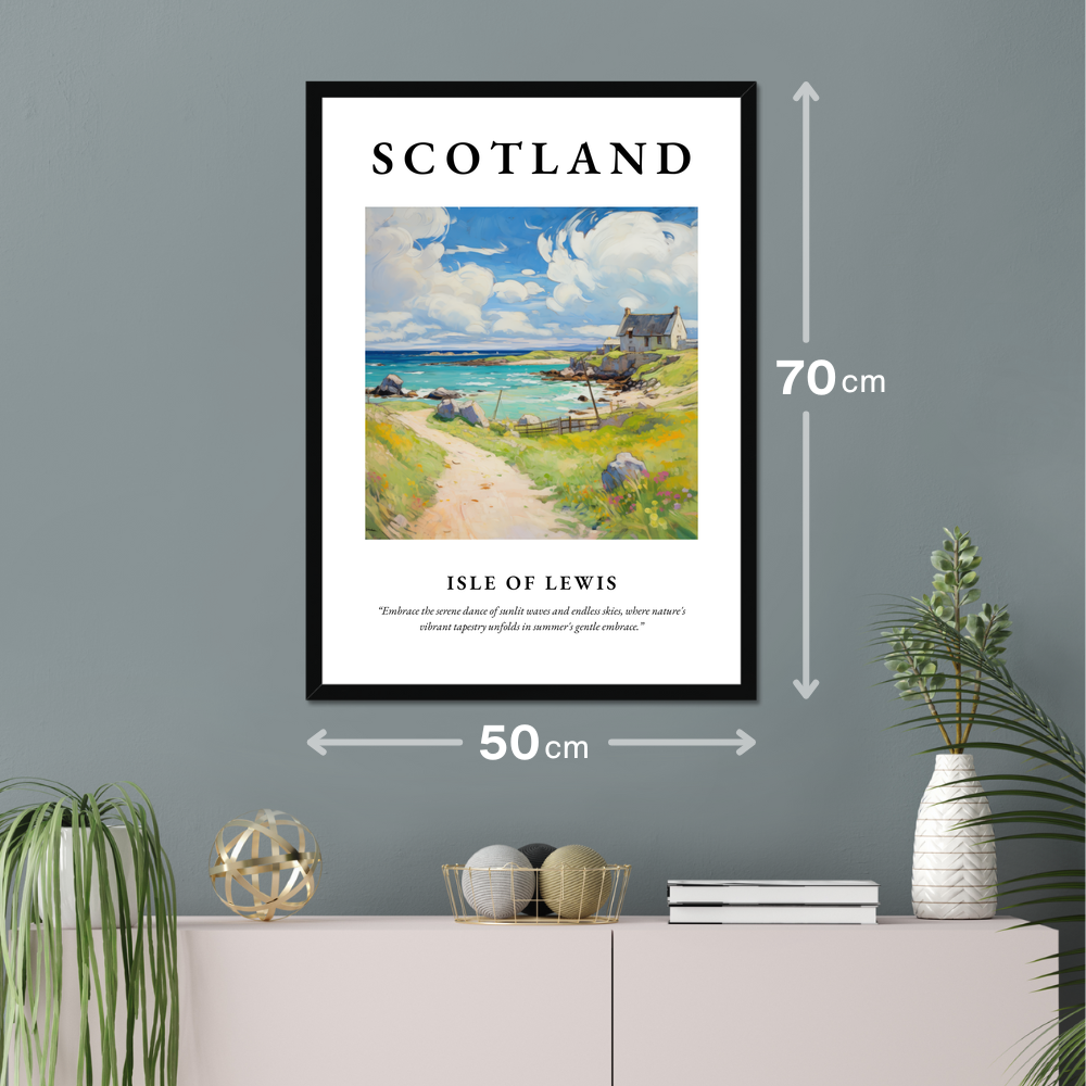 Poster of Isle of Lewis hanging on a wall