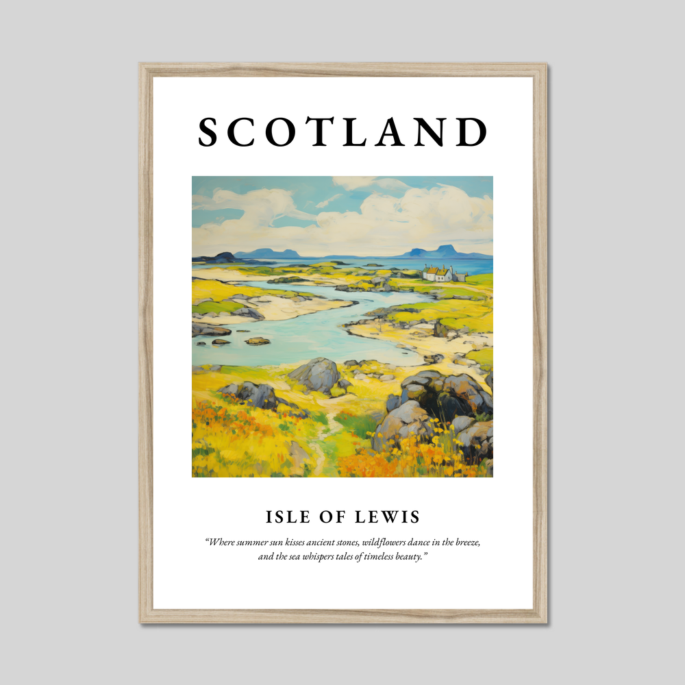 Poster in a natural frame with the word Scotland