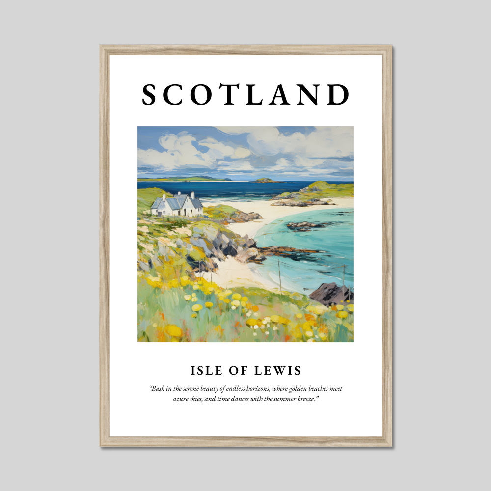 Poster in a natural frame with the word Scotland