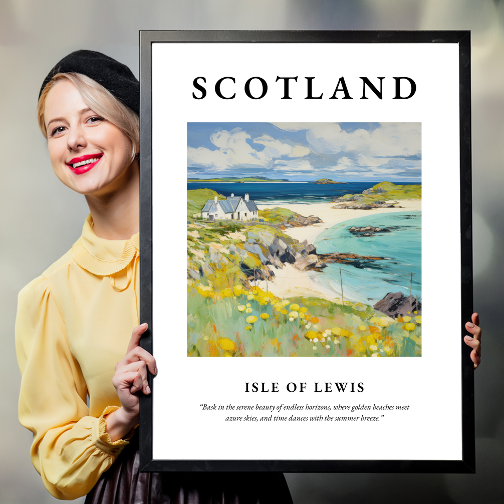 Person holding a poster of Isle of Lewis