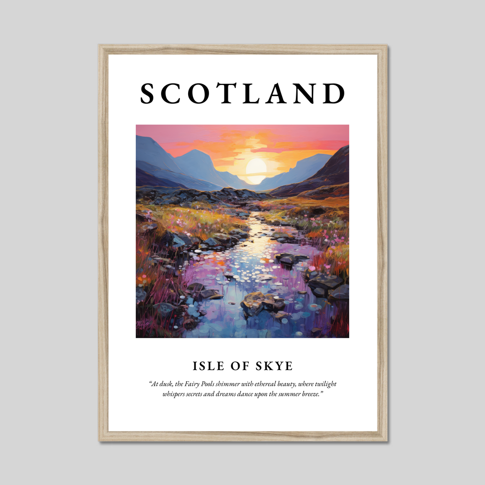 Poster in a natural frame with the word Scotland