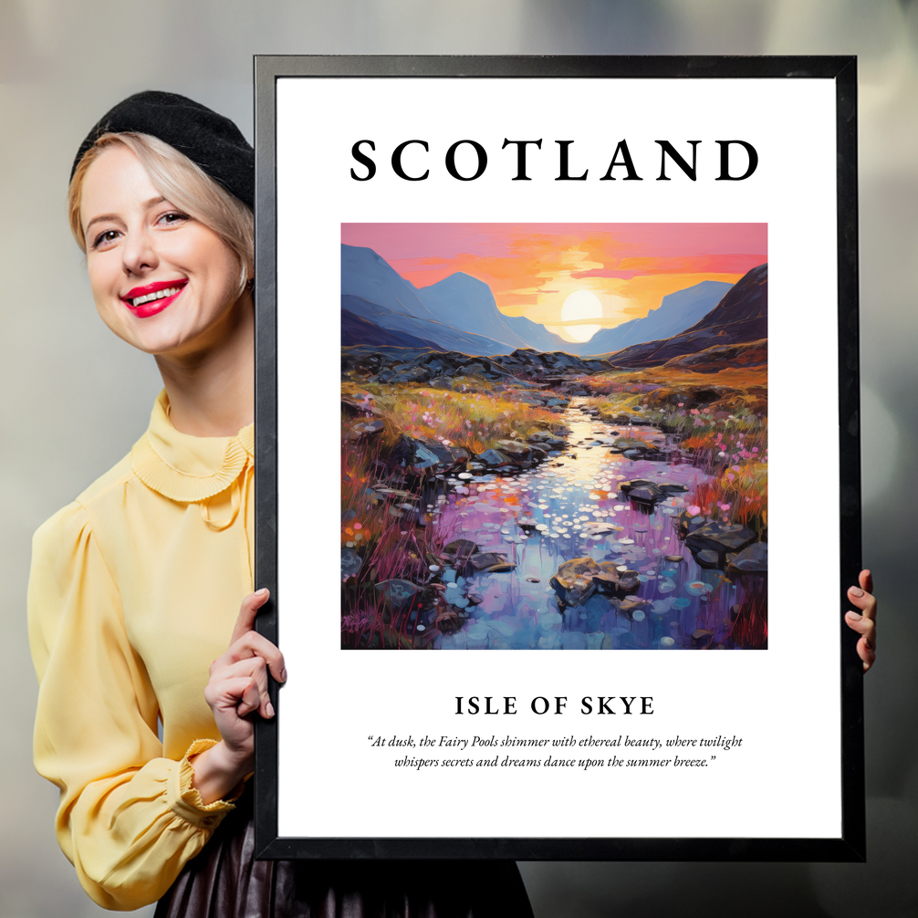 Person holding a poster of Isle of Skye