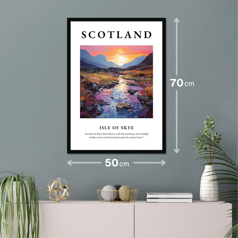 Poster of Isle of Skye hanging on a wall