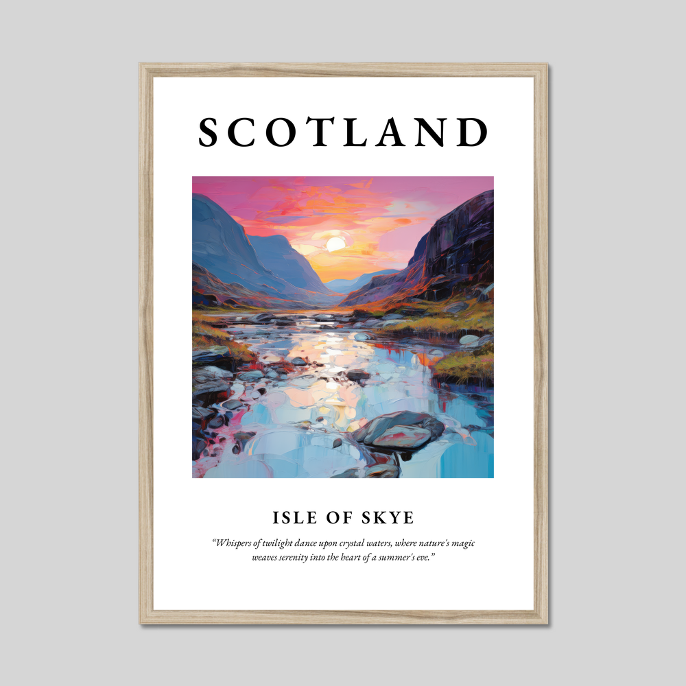 Poster in a natural frame with the word Scotland