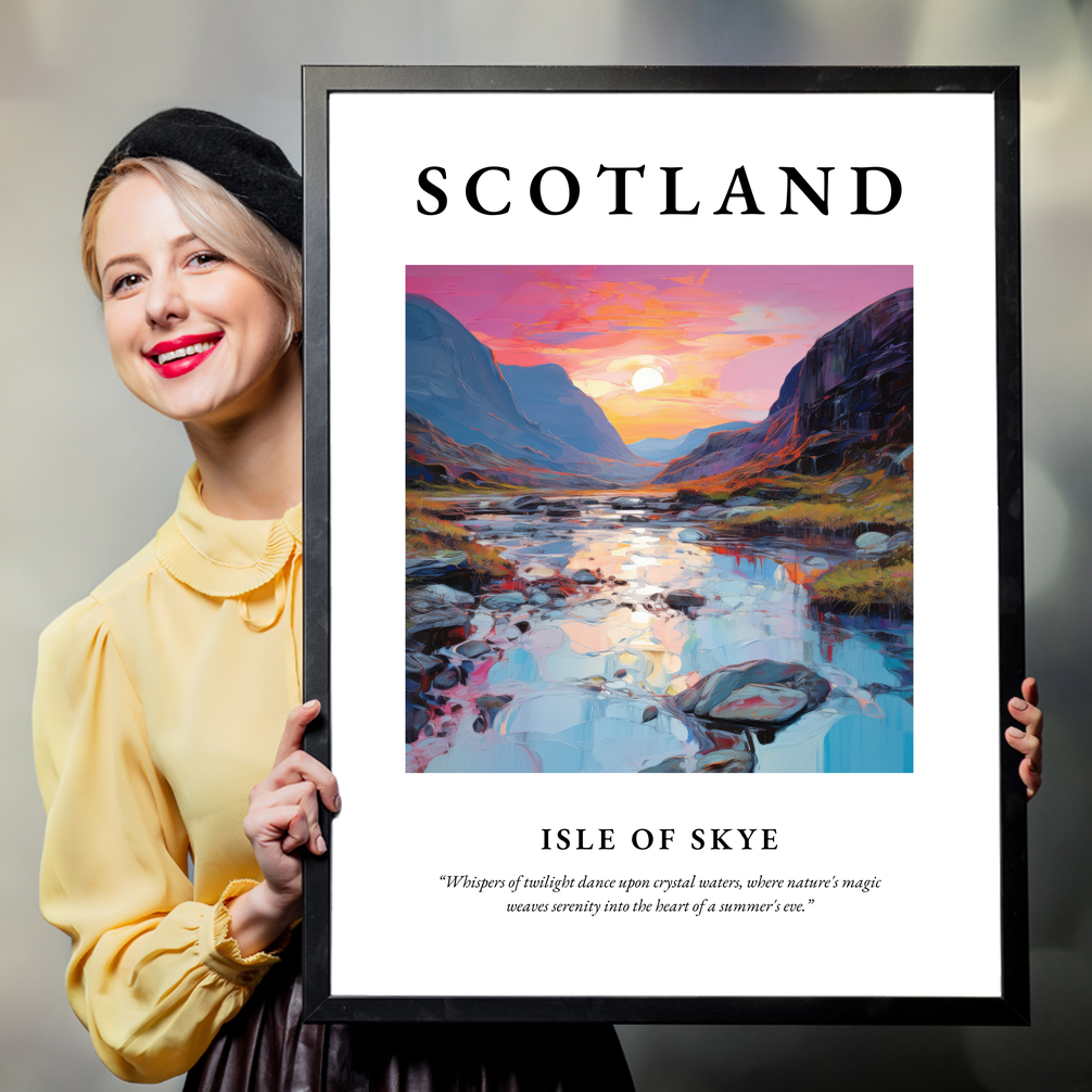 Person holding a poster of Isle of Skye