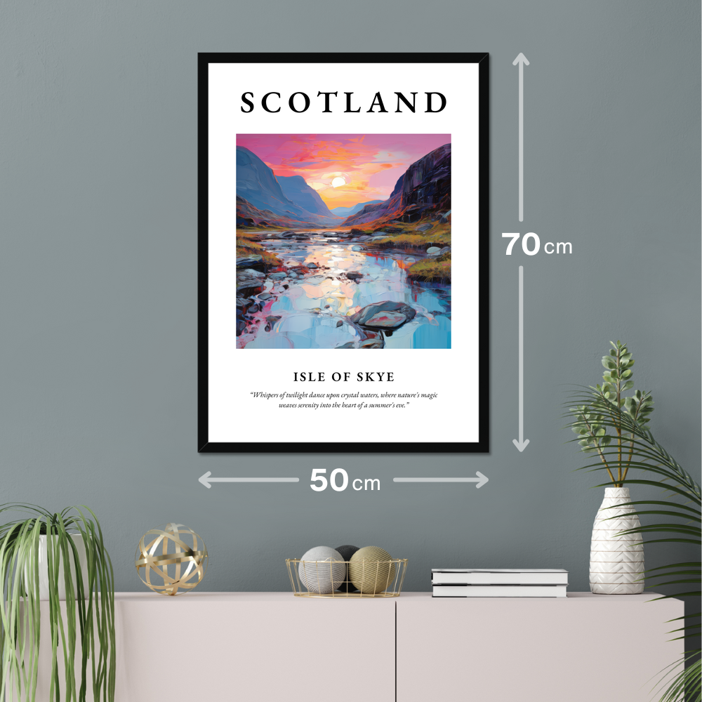 Poster of Isle of Skye hanging on a wall