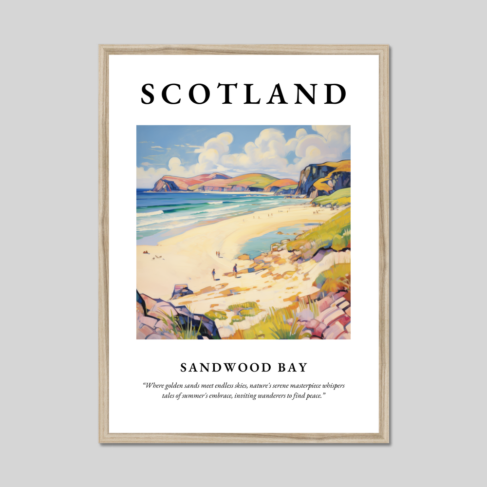 Poster in a natural frame with the word Scotland