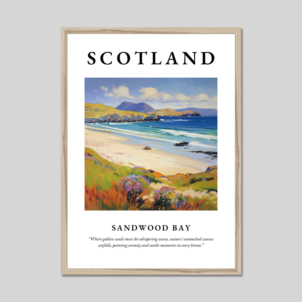 Poster in a natural frame with the word Scotland