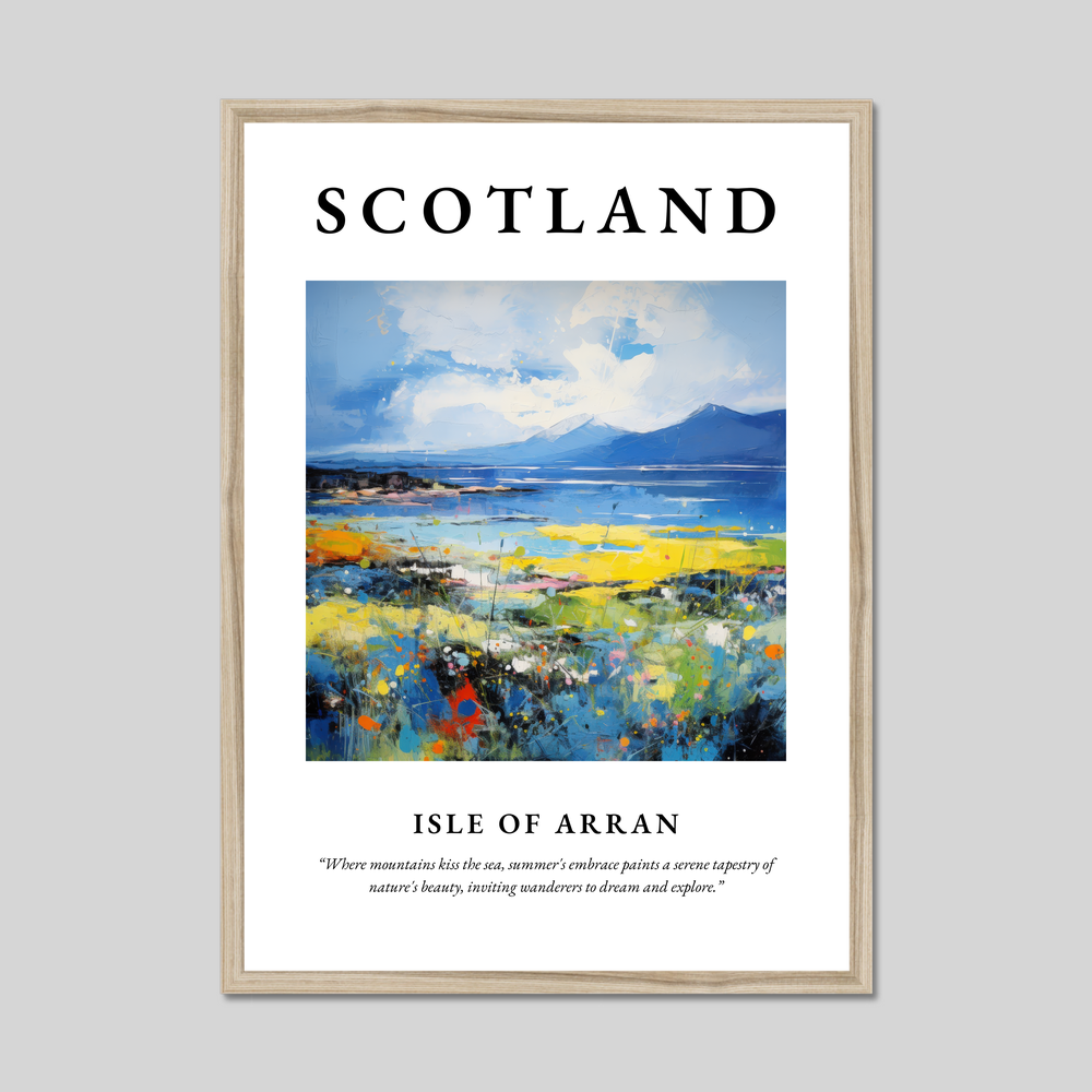 Poster in a natural frame with the word Scotland