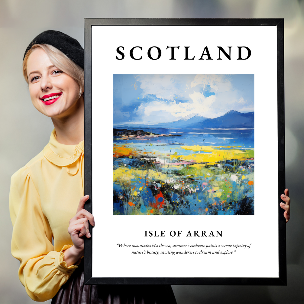 Person holding a poster of Isle of Arran