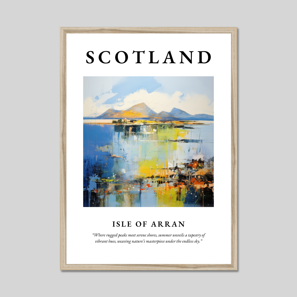 Poster in a natural frame with the word Scotland