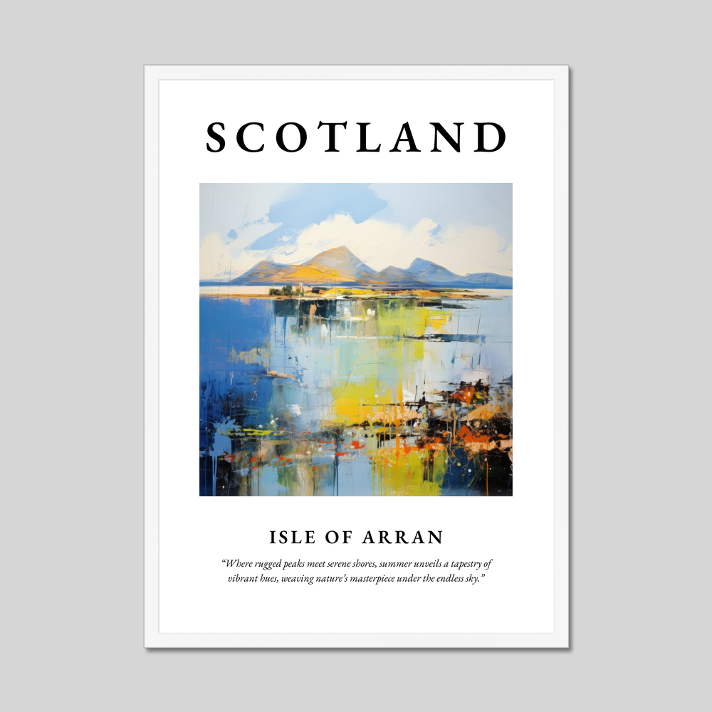 Poster in a white frame with the word Scotland