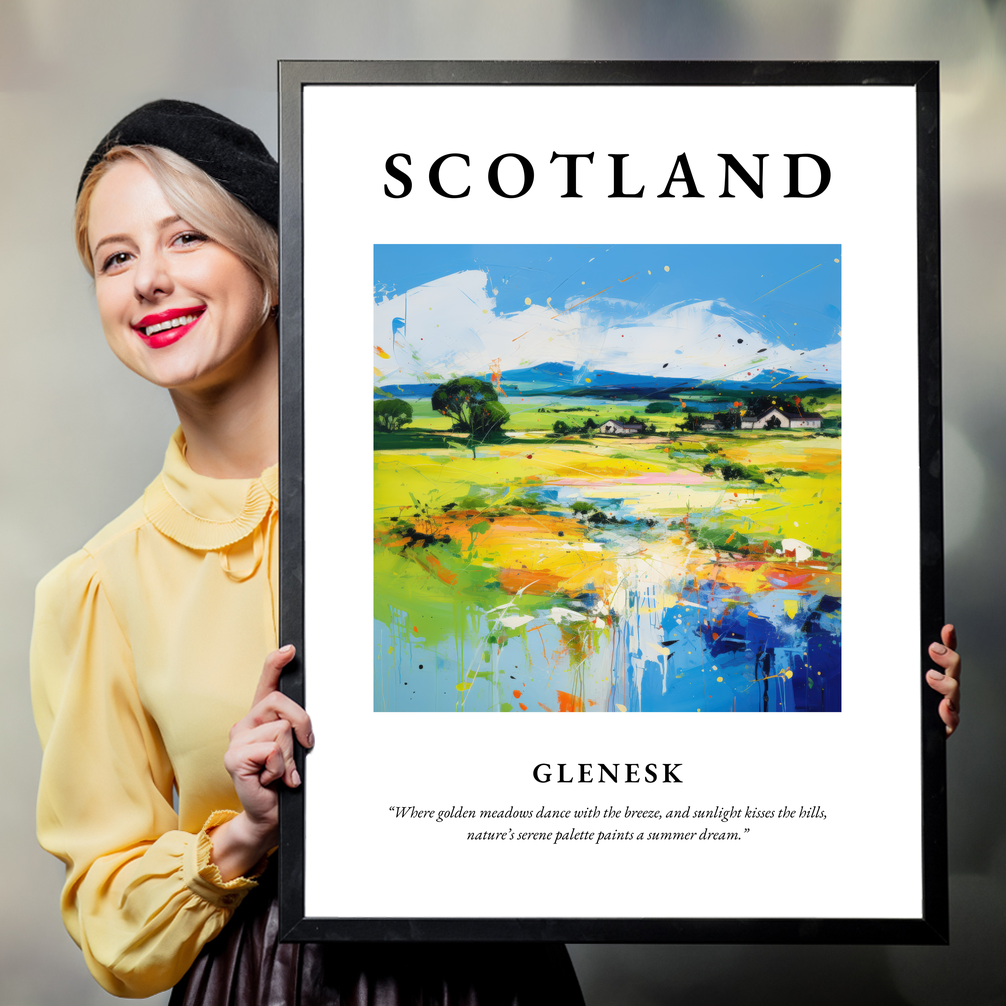 Person holding a poster of Glenesk