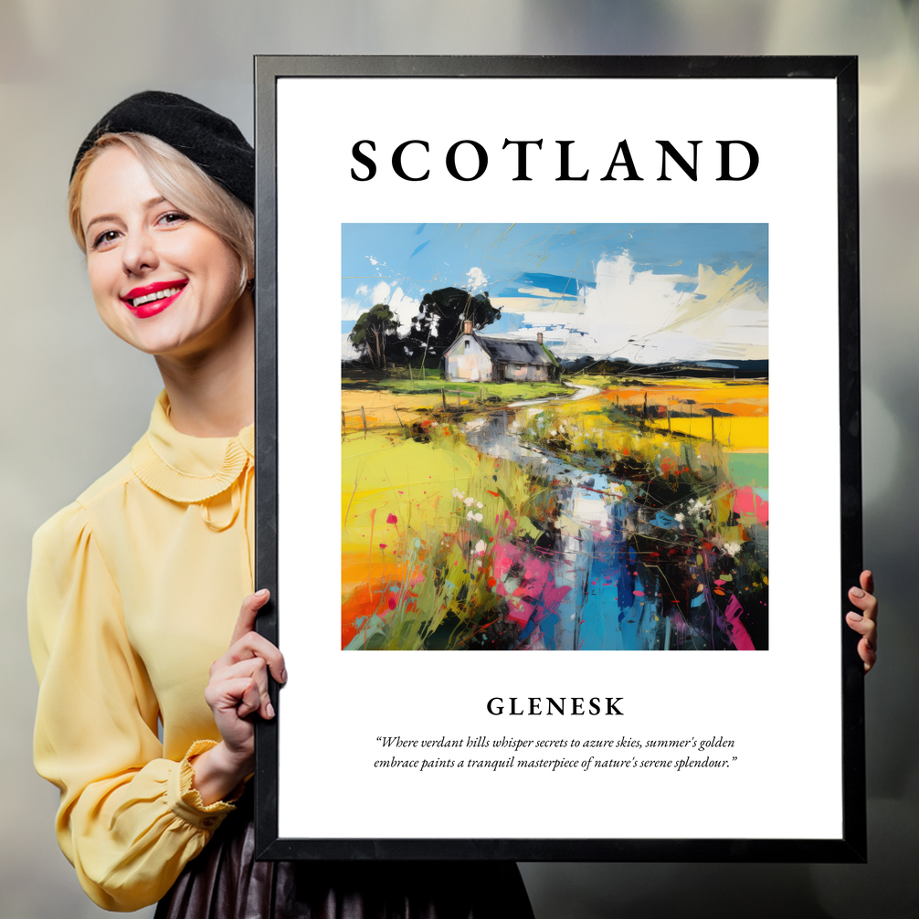 Person holding a poster of Glenesk