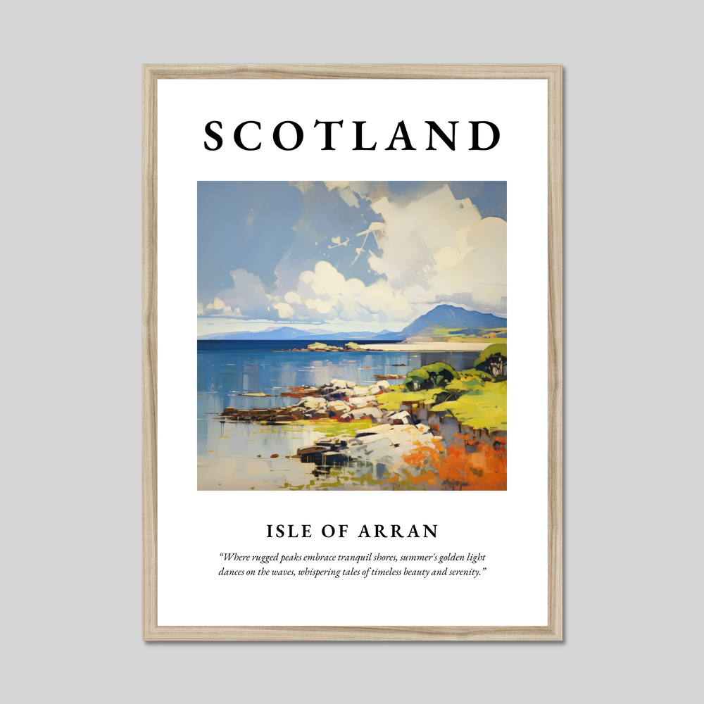 Poster in a natural frame with the word Scotland