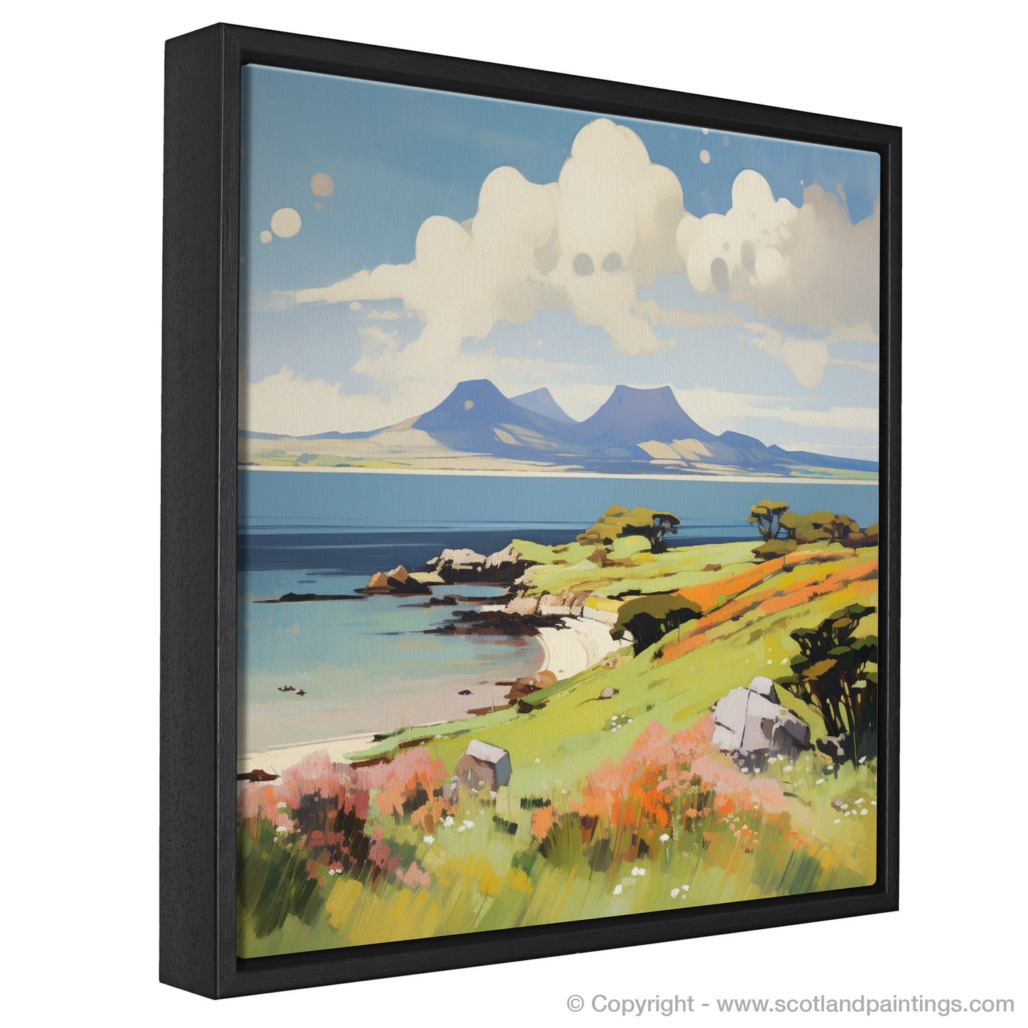 Painting and Art Print of Isle of Arran, Firth of Clyde in summer. Summer Essence of Isle of Arran.