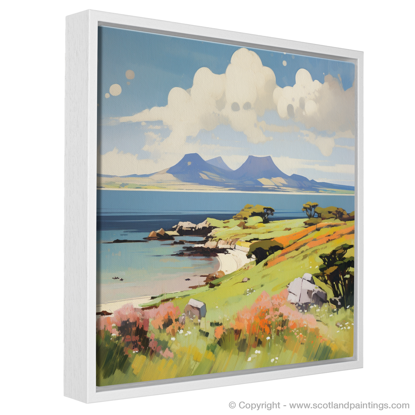 Painting and Art Print of Isle of Arran, Firth of Clyde in summer. Summer Essence of Isle of Arran.